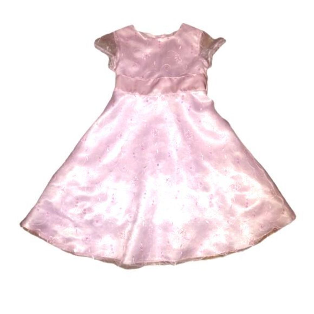 Bonnie Jean Little Girlsโ Pink Sequined & Embroidered Easter Party Dress Size 6